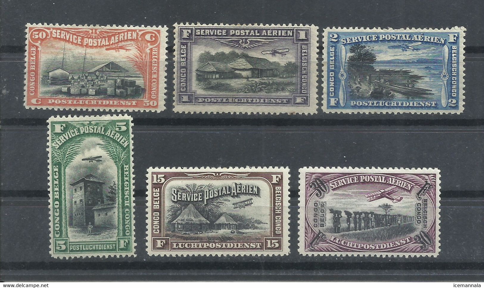 CONGO  BELGA  YVERT  AEREO  1/6    MH  * - Unused Stamps