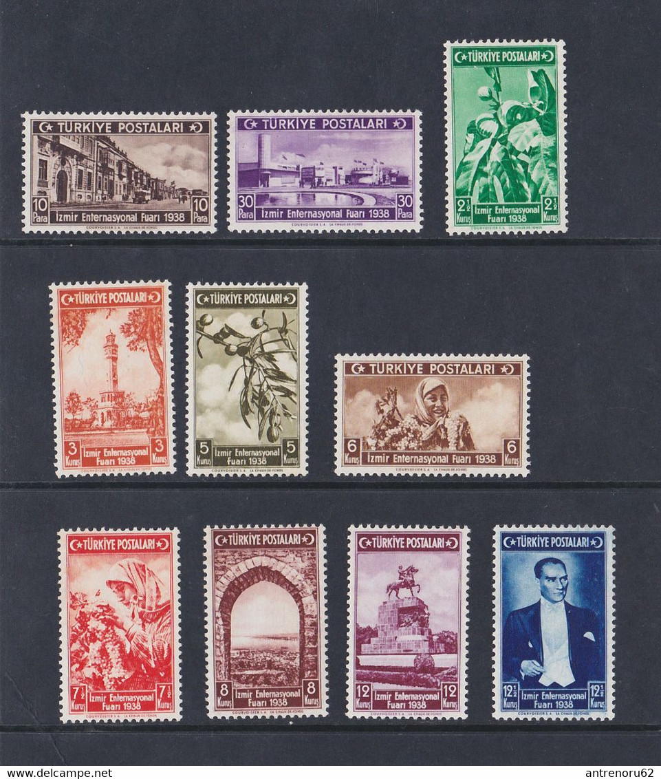 STAMPS-TURKEY-1938--UNUSED-MH*-SEE-SCAN - Unused Stamps