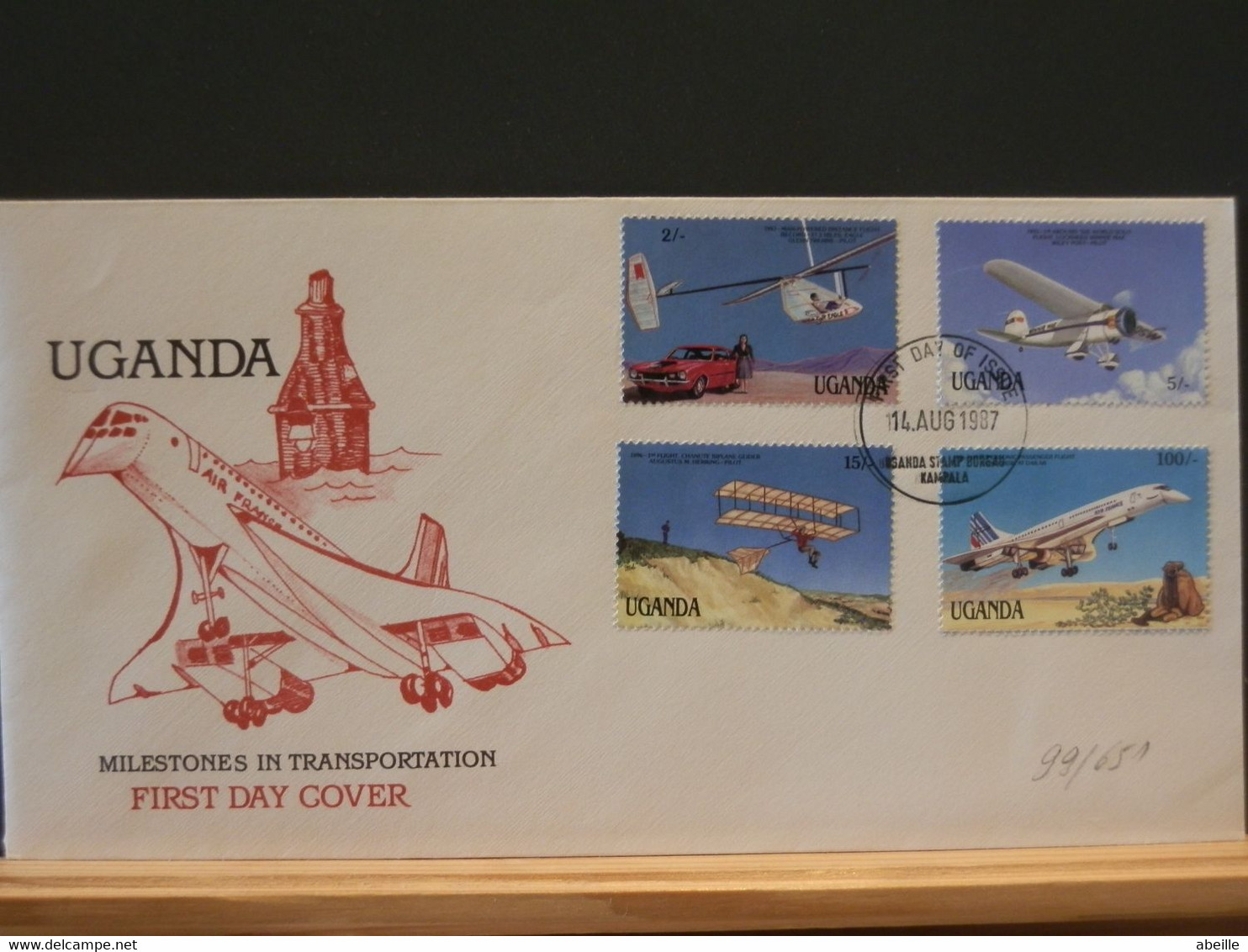 99/650   2 FDC  UGANDA - Concorde