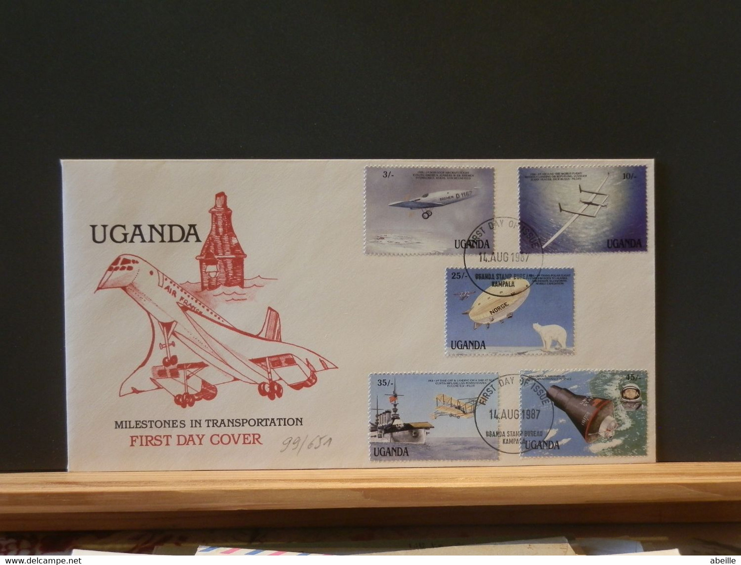 99/650   2 FDC  UGANDA - Concorde