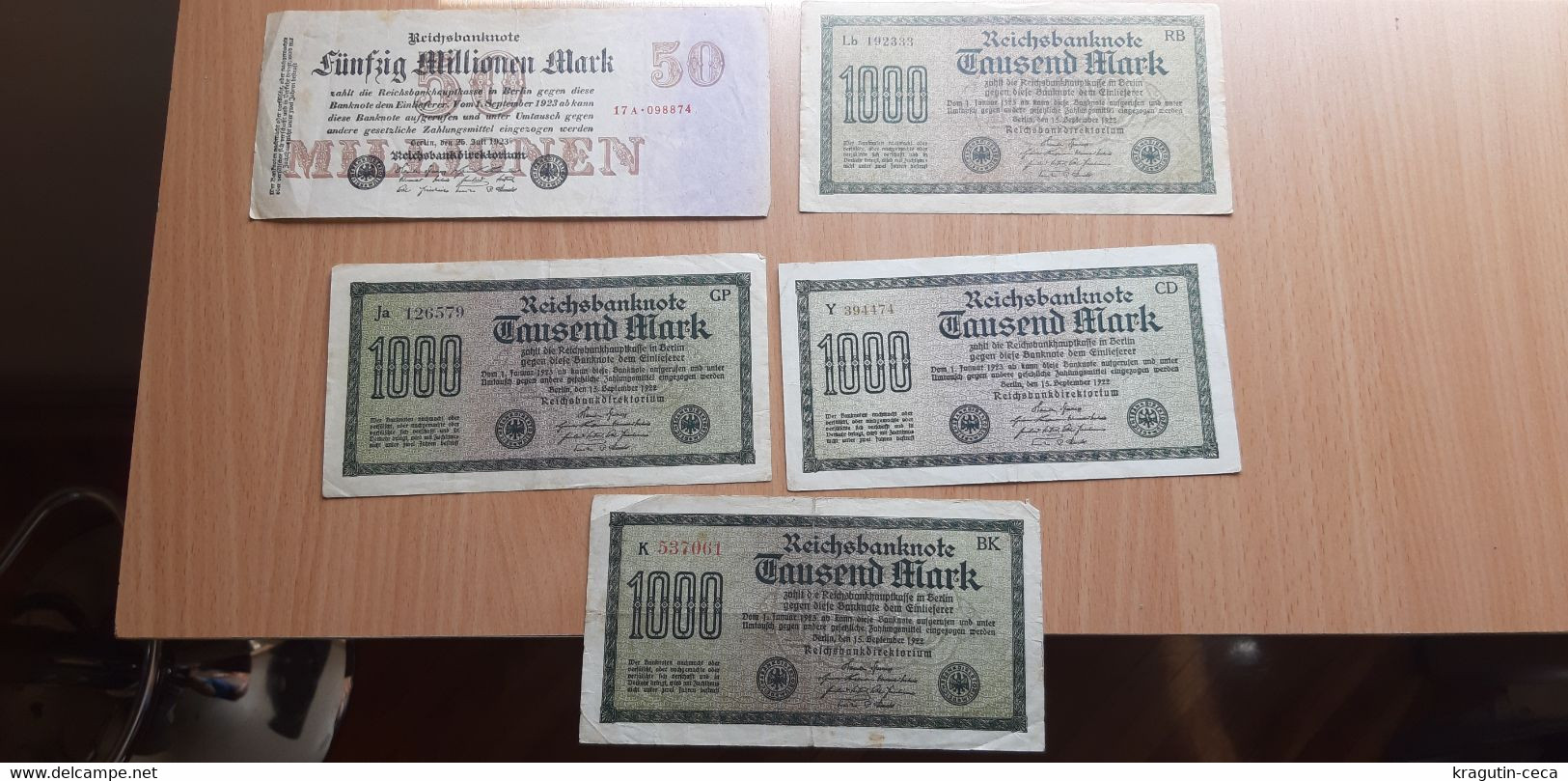 REICHSBANKNOTE 1922 LOT GERMAN GERMANY BANKNOTE BANK MILLIONEN TAUSEND MARK BILL Paper Money BILLET DE BANQUE - Collections
