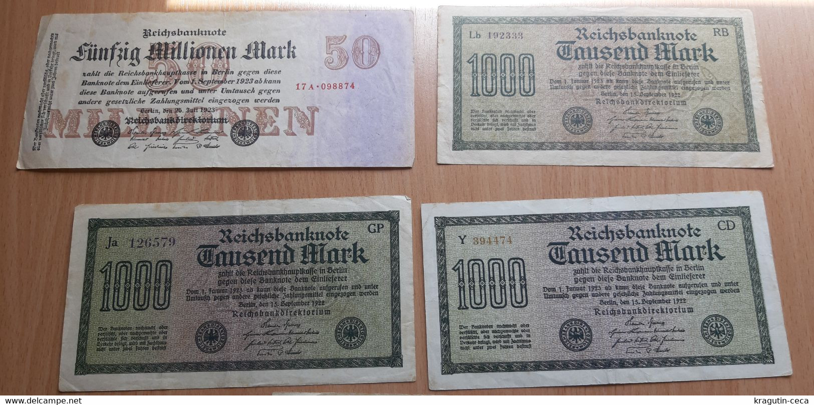 REICHSBANKNOTE 1922 LOT GERMAN GERMANY BANKNOTE BANK MILLIONEN TAUSEND MARK BILL paper money BILLET DE BANQUE