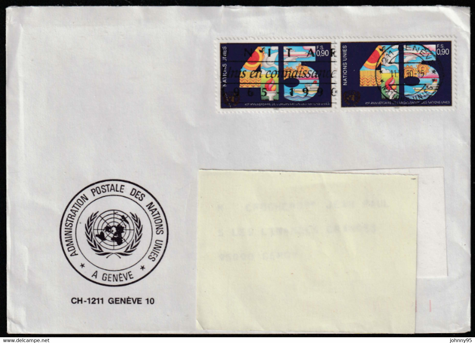 Année 1990 - N° 192 Sur Enveloppe Avec Encart "clown" - Oblitération à Date De Genève 07/12/1990 - Storia Postale