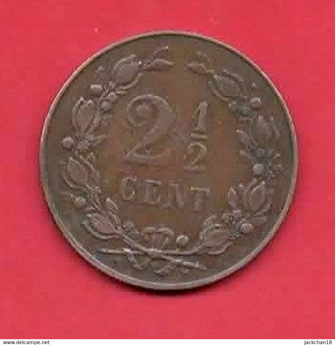 -- MONNAIE PAYS-BAS / KONINGRIJK DER NEDERLANDEN / 2 1/2 CENT / 1898 -- - 2.5 Centavos