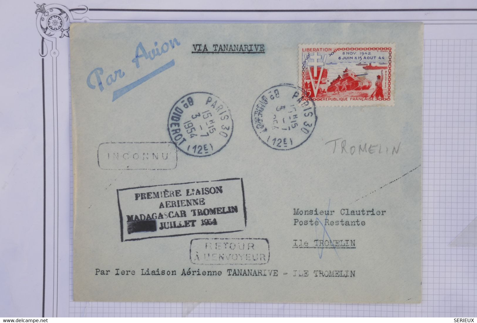 AY16 FRANCE    BELLE LETTRE  1954 TROMELIN  +A TOULOUSE   +AFFRANCH.  PLAISANT - 1927-1959 Lettres & Documents