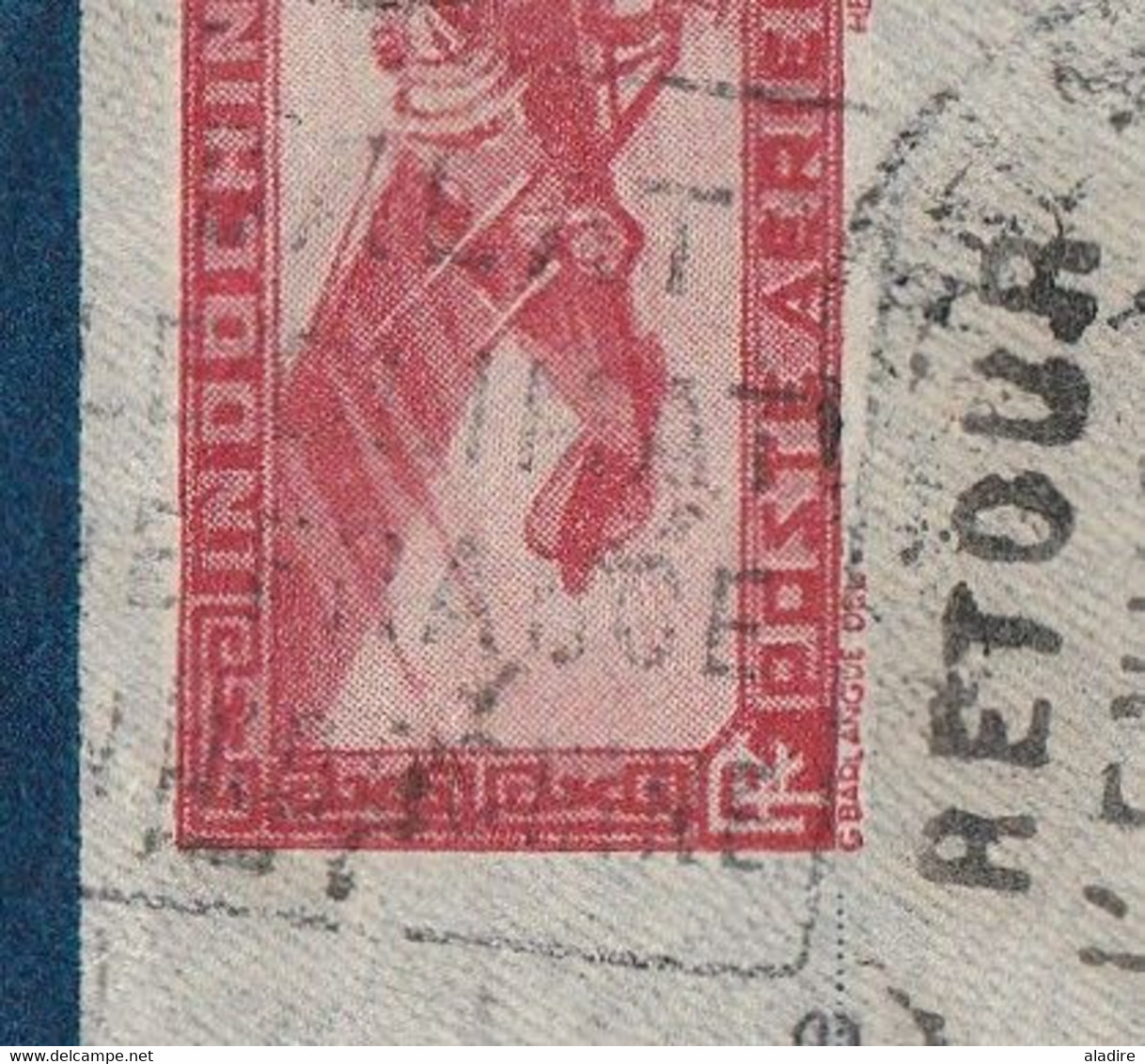 1936 - Entier Postal P. Aérienne 36 C Petit Format De Saigon Vers LHERMITAGE, Ille Et Vilaine - Retour - Daguin - Covers & Documents
