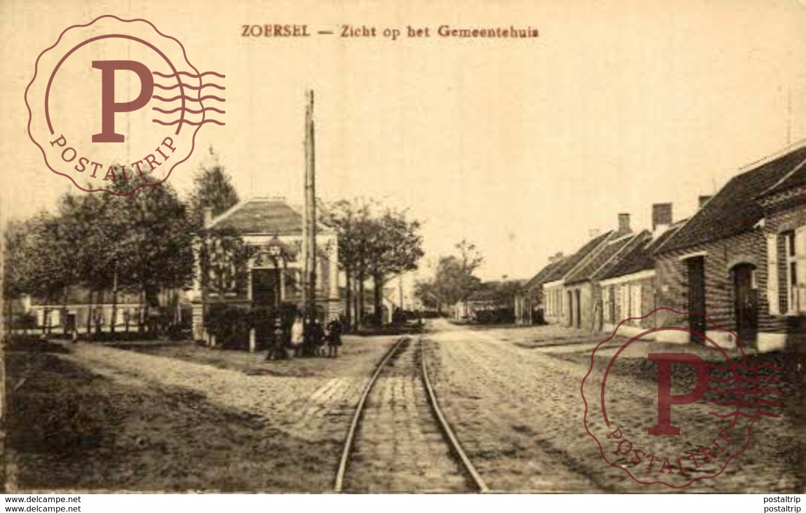 Zoersel  Zicht Op Het Gemeentehuis ( Straatzicht) TRAM TRAMHALTE   ANTWERPEN ANVERS - Zoersel