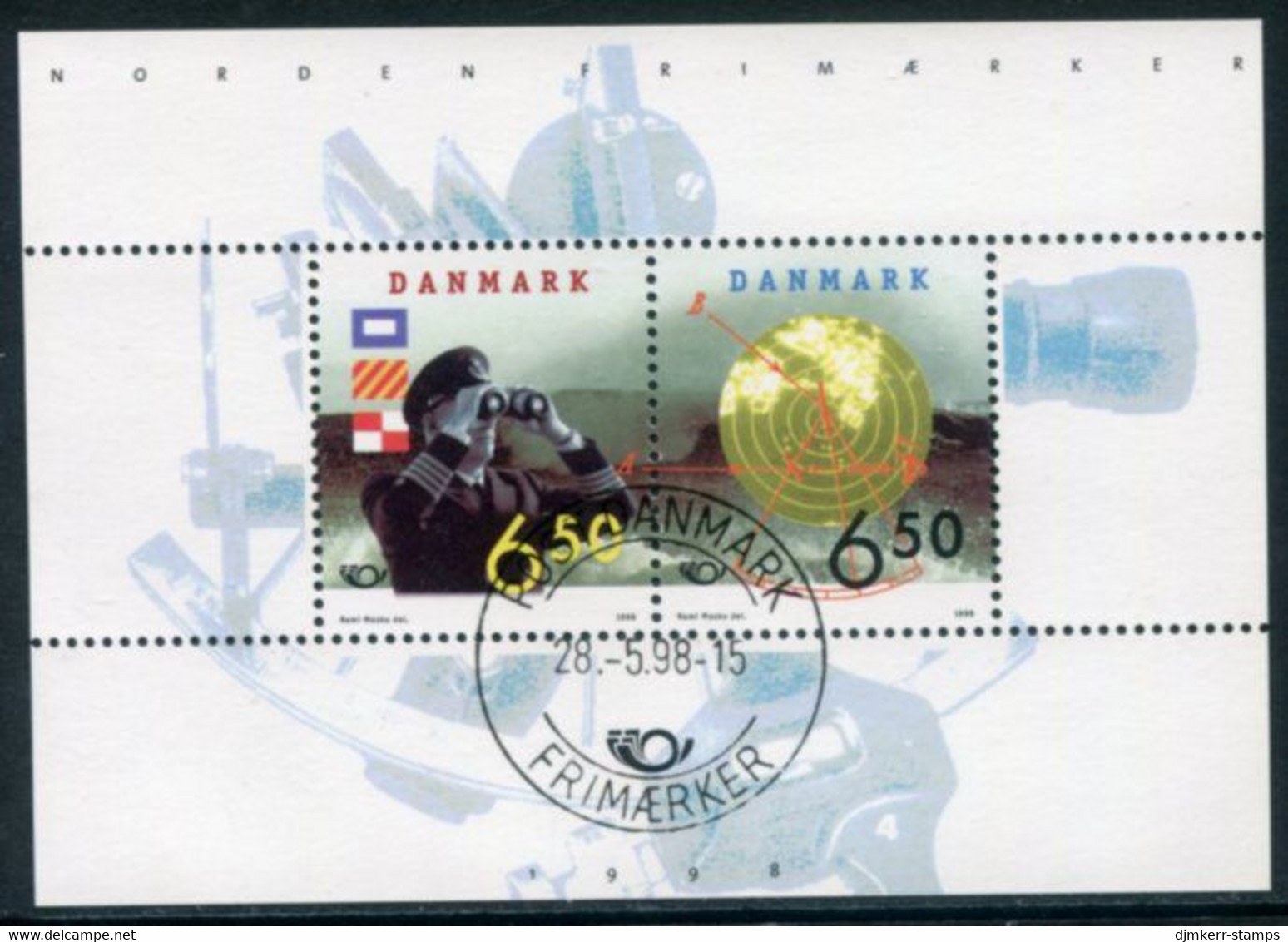 DENMARK 1998 Nordic Countries: Sea Travel. Block Used  Michel Block 9 - Used Stamps