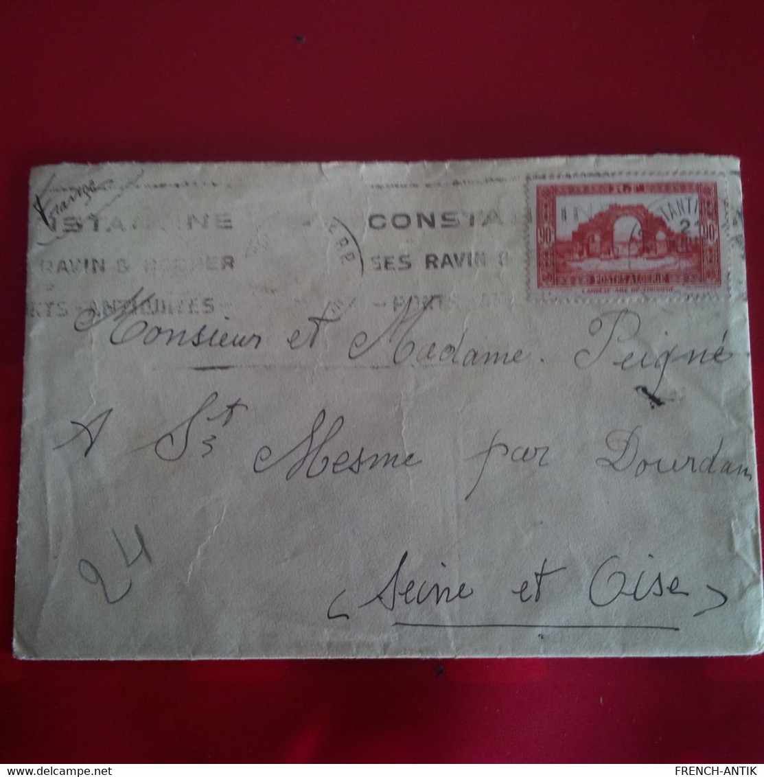LETTRE AVEC COURRIER CONSTANTINE POUR ST MESME PAR DOURDAN 1939 CORRESPONDANCE MILITAIRE - Storia Postale
