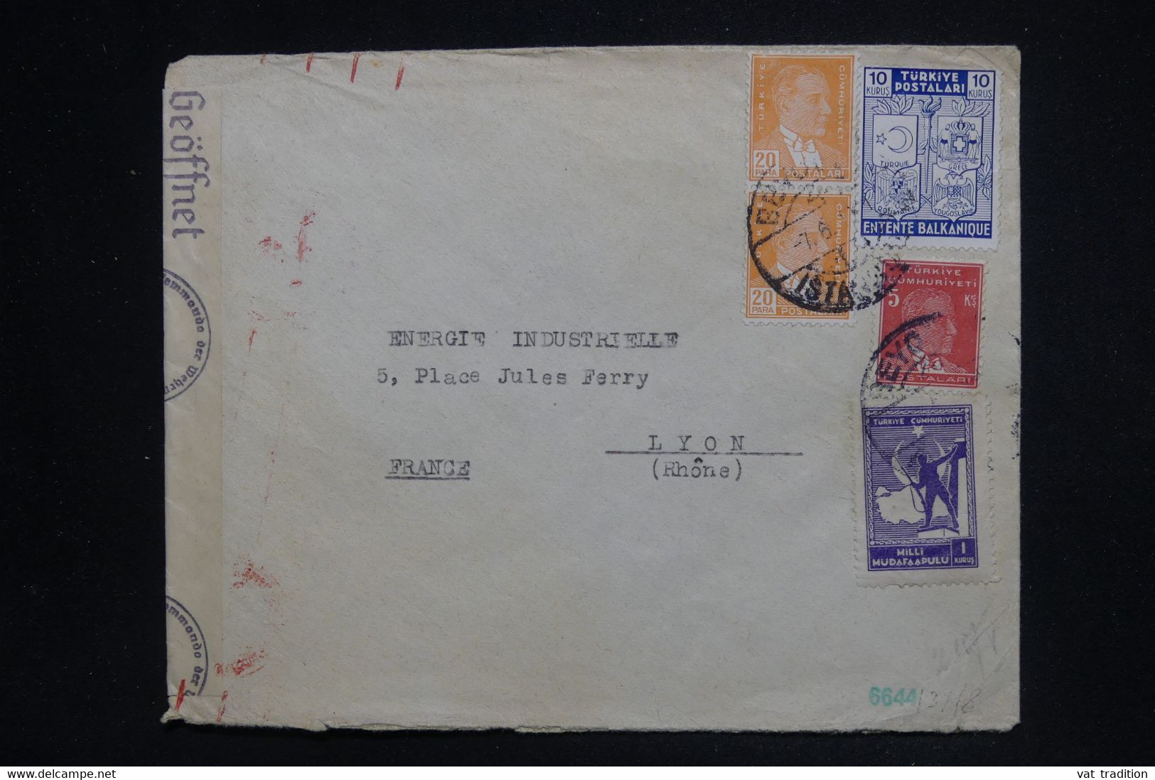 TURQUIE - Enveloppe De Istanbul Pour La France Avec Contrôle Postal Allemand - L 125436 - Covers & Documents