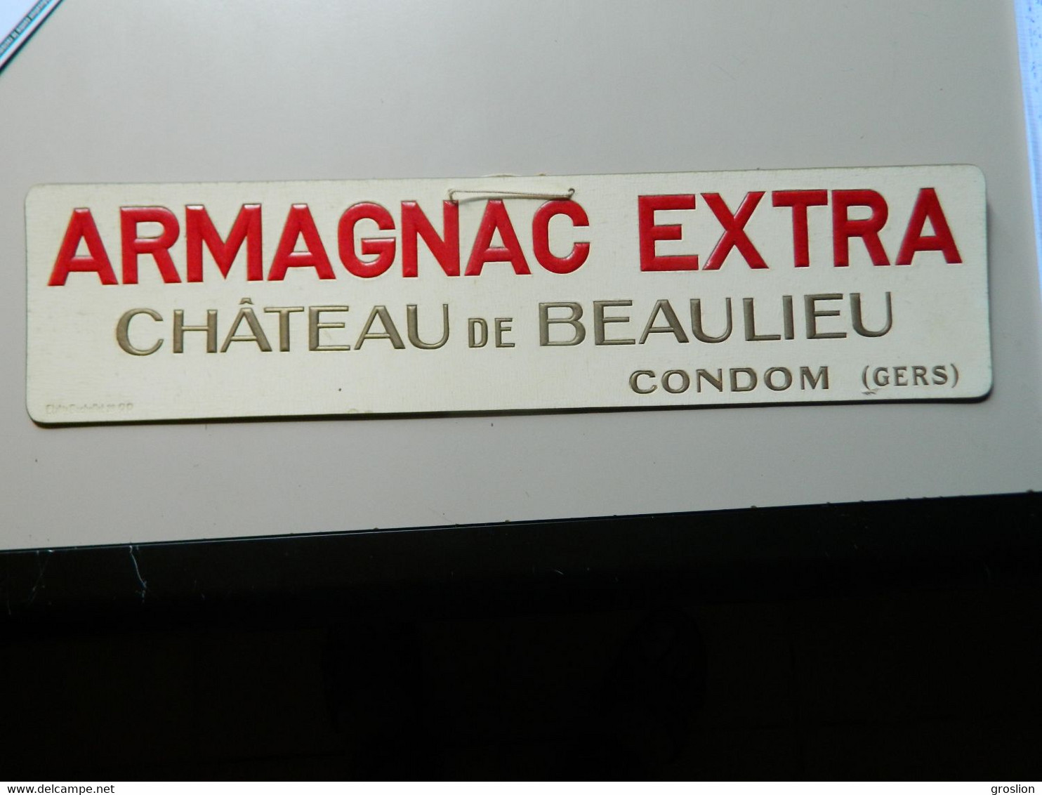 CARTON PUBLICITAIRE ANCIEN  ARMAGNAC EXTRA DU CHATEAU DE BEAULIEU A CONDOM (GERS) - Casquettes & Bobs