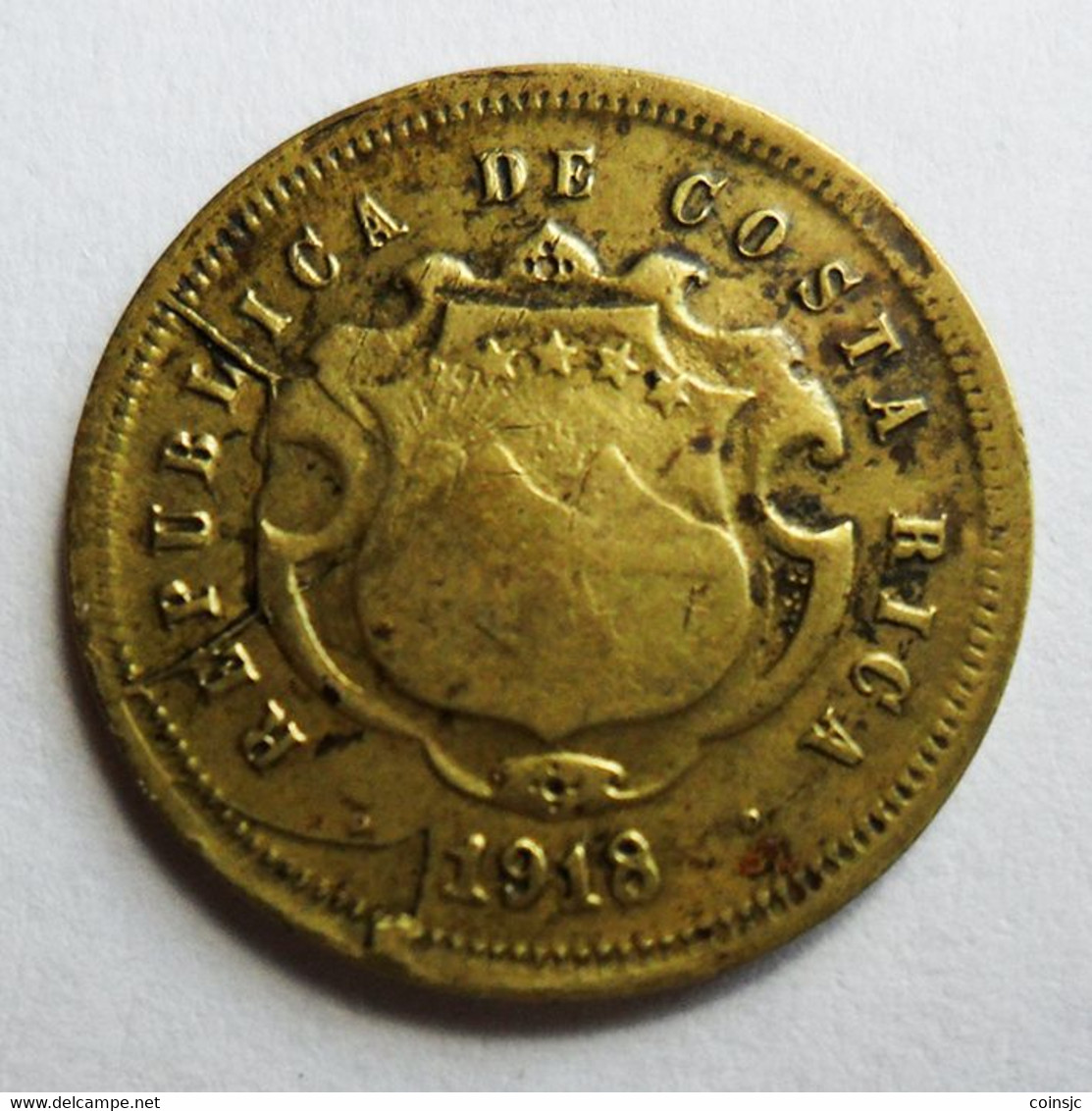 COSTA  RICA  - 10 CENTAVOS -  1918 - Costa Rica