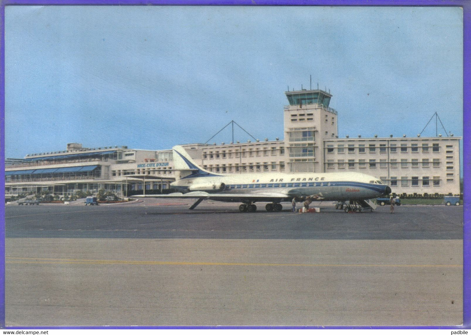 Carte Postale 06. Nice  La Caravelle  Air France à L'aéroport De Nice Côte D'Azur    Très Beau Plan - Luchtvaart - Luchthaven