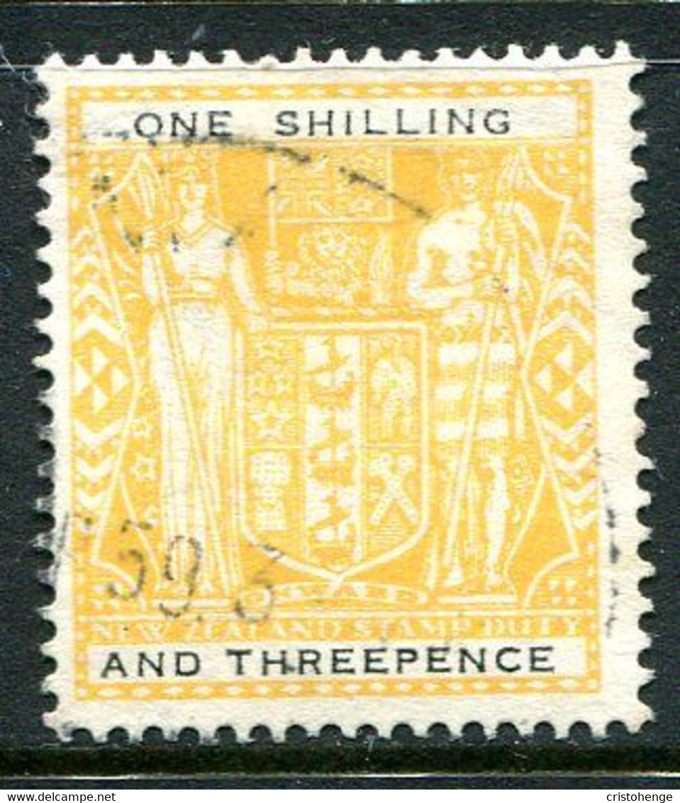 New Zealand 1940-58 Arms Type Fiscal Revenue - Mult. Wmk. Up. - 1/3 Yellow & Black Used (SG F192aw) - Steuermarken/Dienstmarken