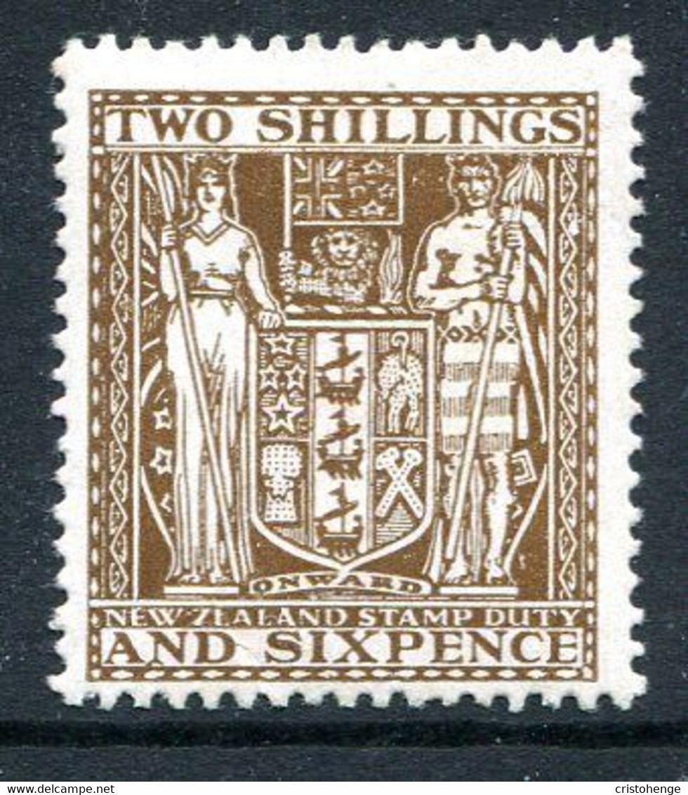 New Zealand 1940-58 Arms Type Fiscal Revenue - Mult. Wmk. Up. - 2/6 Deep Brown HM (SG F193) - Post-fiscaal