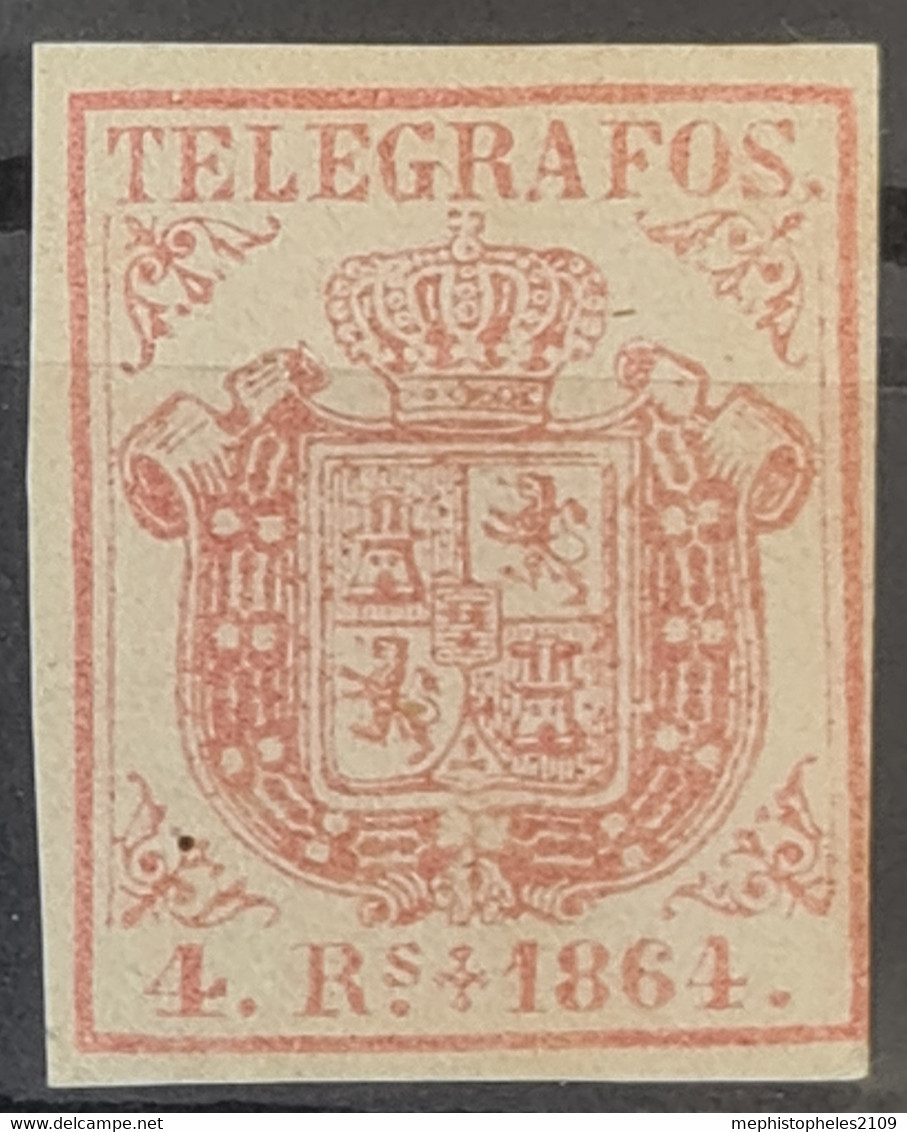 SPAIN 1864 - MNH - Edif. # 2 - TELEGRAFOS 4 Rs - Telegraph