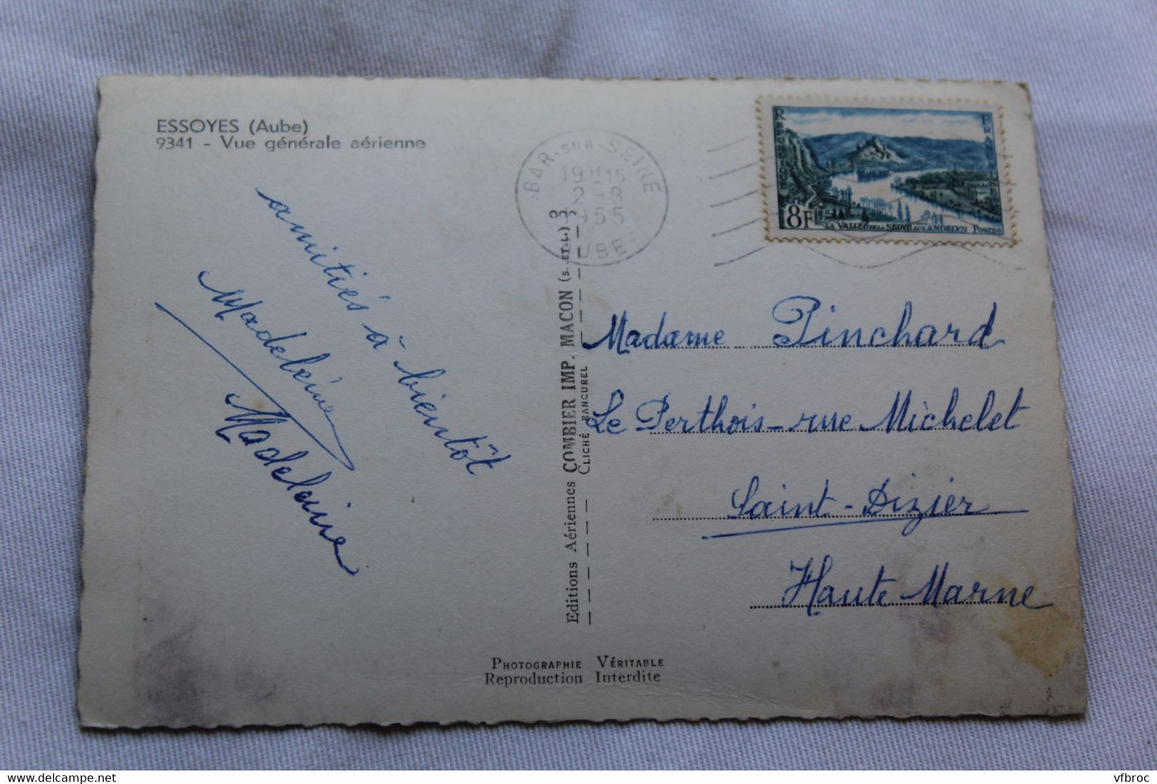 Cpm 1955, Essoyes, Vue Générale Aérienne, Aube 10 - Essoyes