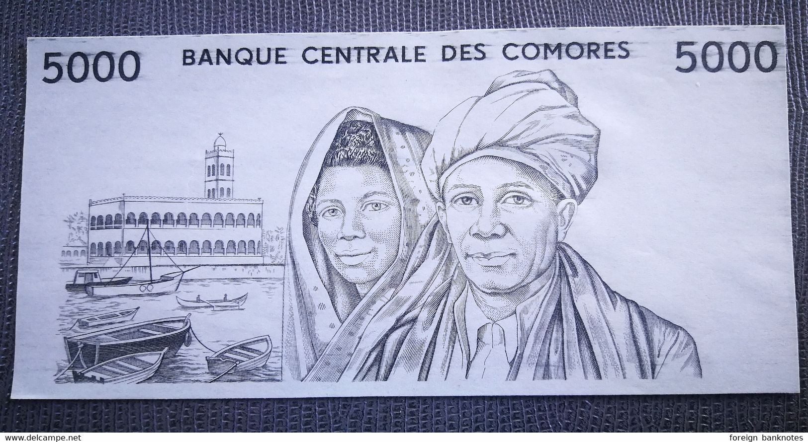 Only 1 You'll Find !!!  Essay Proof  Comoros 5000 Francs 1984 - Comores