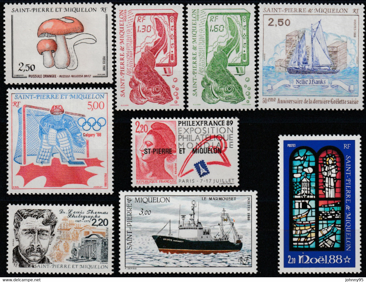 Année 1988 - N° 486 à 496 - Année Complète - 9 Valeurs + Triptyque - Neufs - Annate Complete