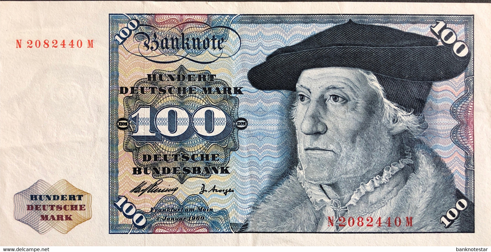 Germany 100 Deutsche Mark, P-22 (2.1.1960) - Very Fine - Serie N - 100 Deutsche Mark