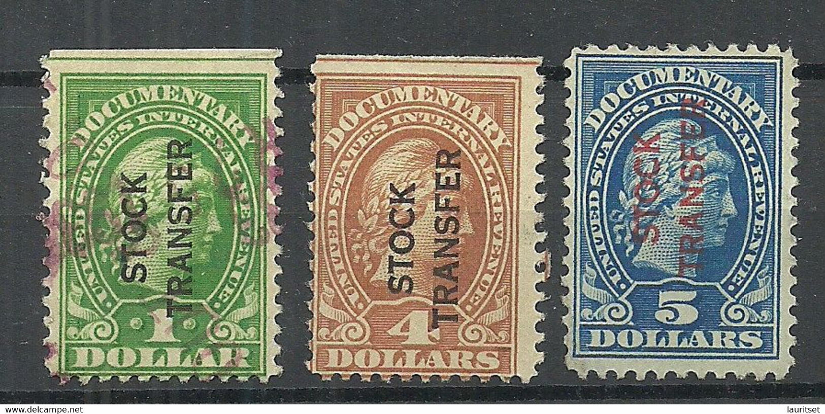 USA Internal Revenue Stock Transfer Tax, 3 Stamps, O/(*) - Steuermarken