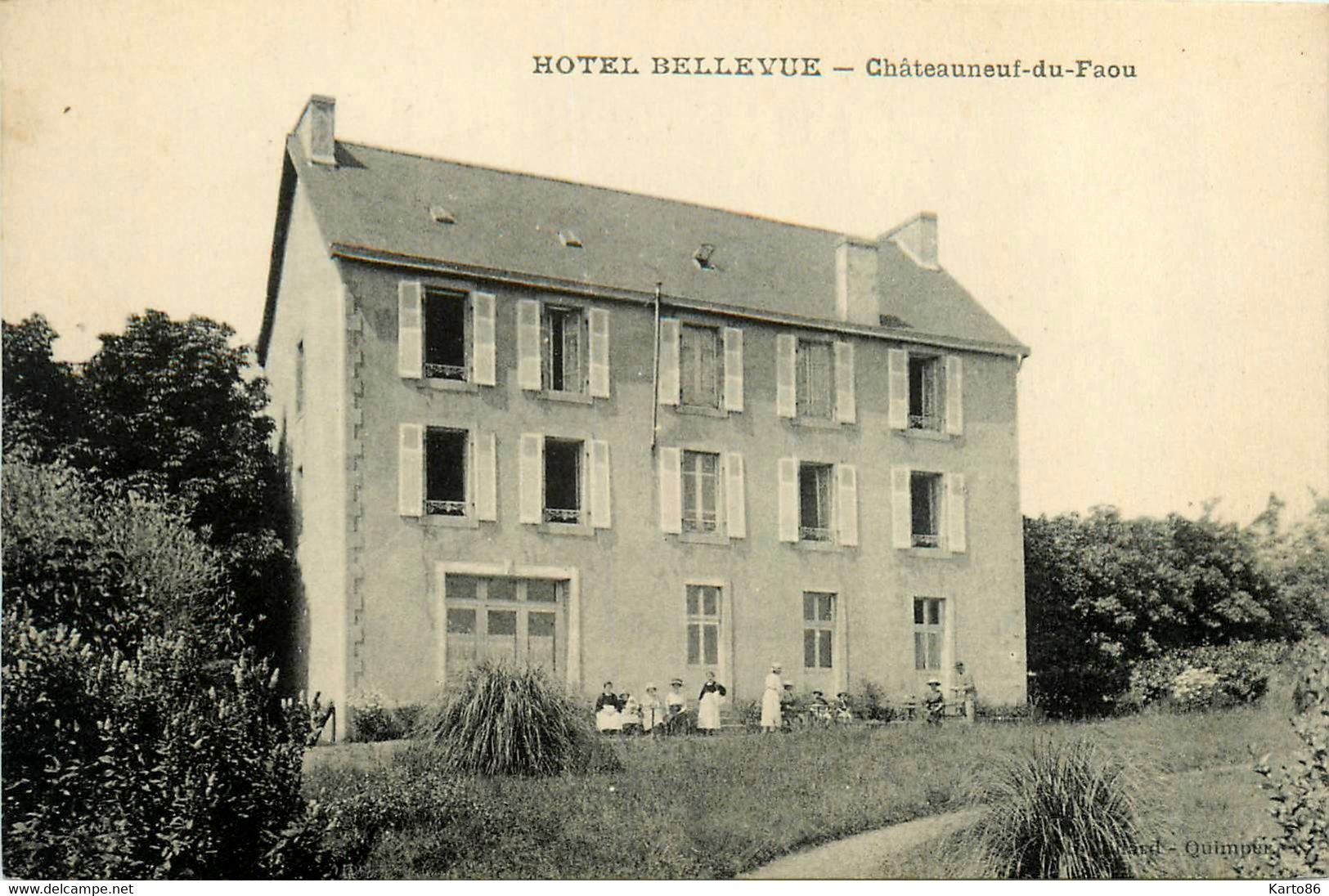 Châteauneuf Du Faou * Vue Sur L'hôtel Bellevue - Châteauneuf-du-Faou