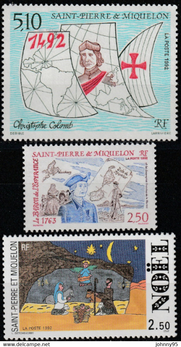 Année 1992 - N° 555 à 571 - Année Complète - 15 Valeurs + 1 Triptyque - Neufs - Komplette Jahrgänge