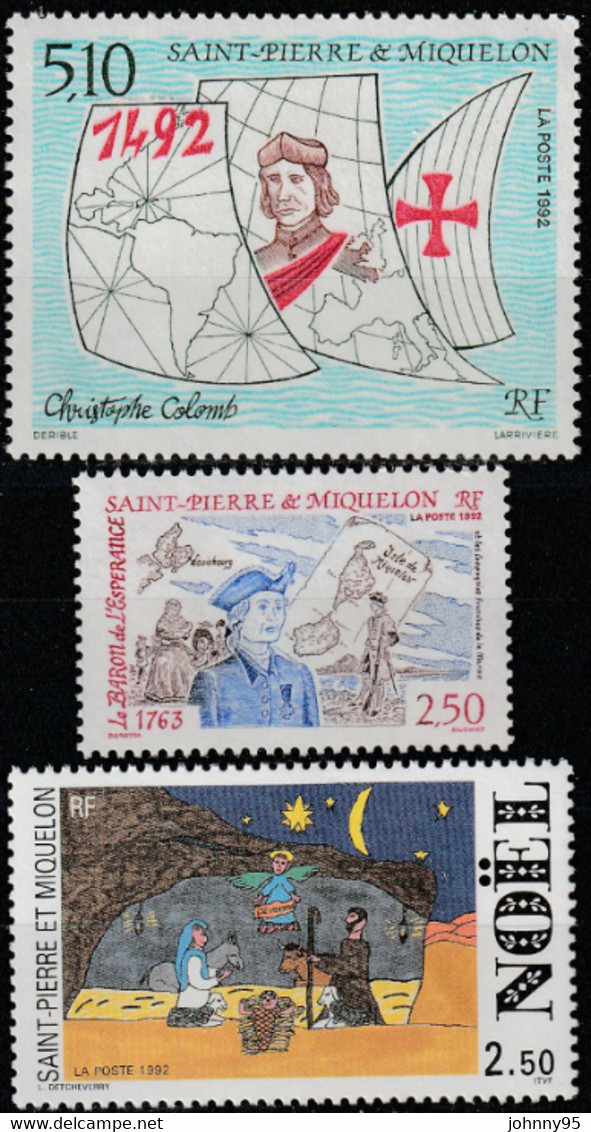 Année 1992 - N° 555 à 571 - Année Complète - 15 Valeurs + 1 Triptyque - Neufs - Années Complètes