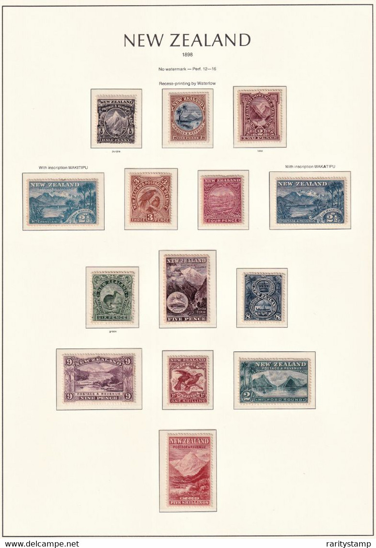 NUOVA ZELANDA 1898 PITTORICA NUOVA LINGUELLATA SERIE COMPLETA SPLENDIDA - Unused Stamps