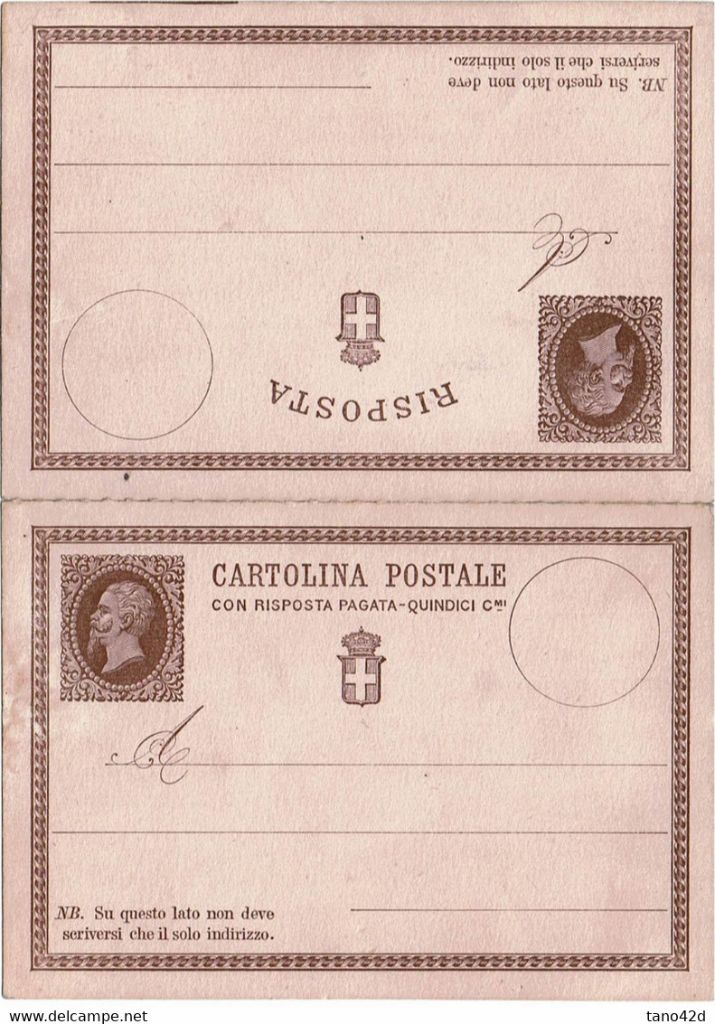 SAV2 - ITALIE CARTE POSTALE AVEC REPONSE PAYEE - Postwaardestukken