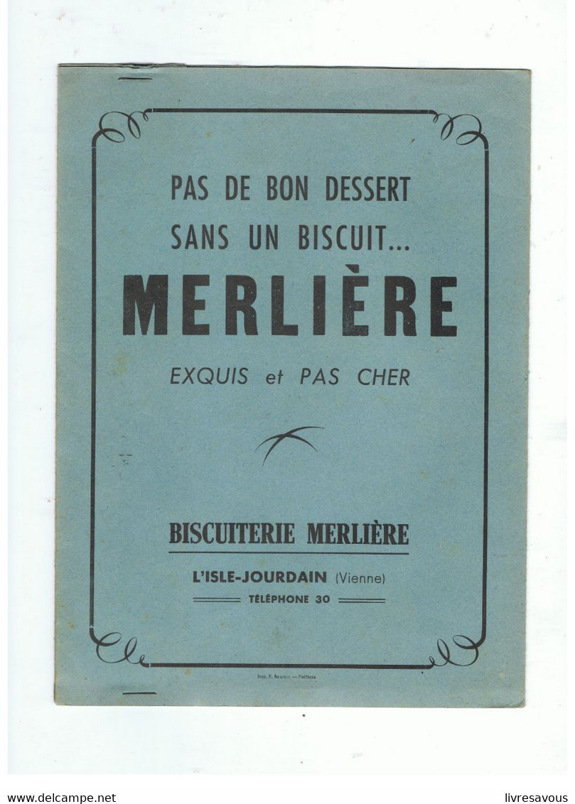 Protège Cahier Biscuits Merlière Biscuiterie à L'ISLE-JOURDAIN (VIENNE) - Protège-cahiers