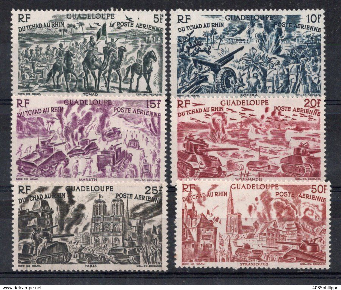 GUADELOUPE Timbres Poste Aérienne N°7* à 12* Neufs Charnières TB Cote 13,50 € - Aéreo