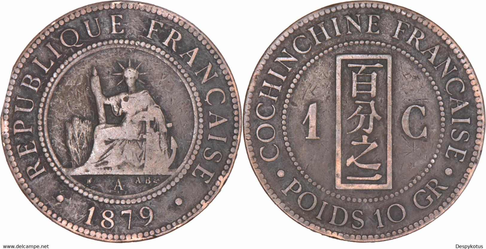 Cochinchine - 1879 - 1 Centime - 06-036 - Viêt-Nam