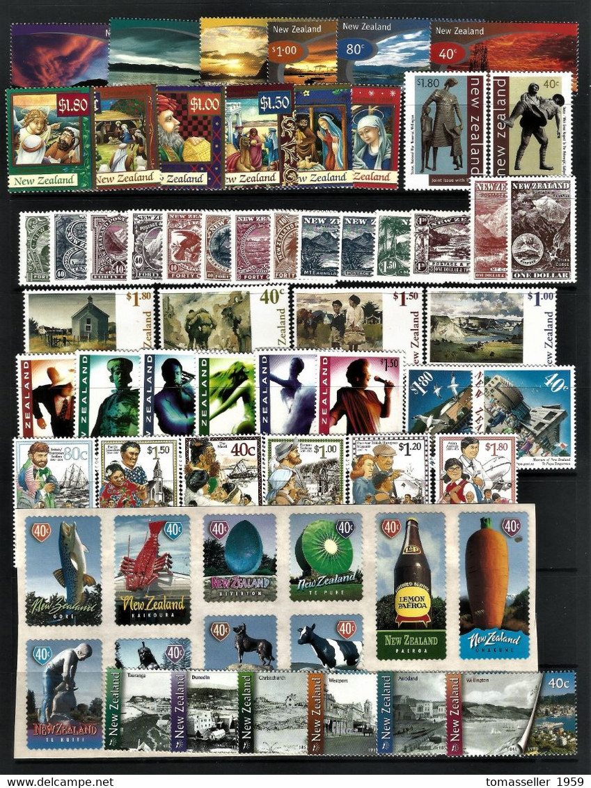 New  Zealand- 15 !!! Years (1994-2008) sets. Almost 250-issues.MNH