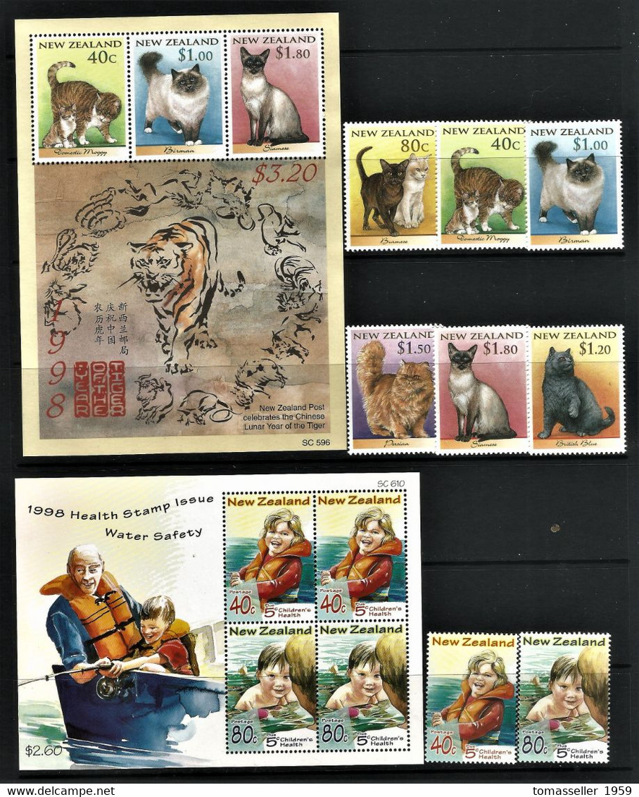 New  Zealand- 15 !!! Years (1994-2008) sets. Almost 250-issues.MNH