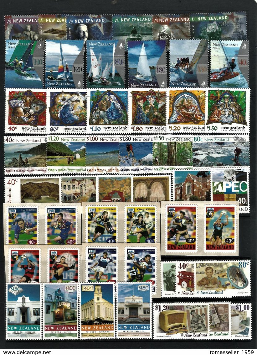 New  Zealand- 15 !!! Years (1994-2008) sets. Almost 250-issues.MNH