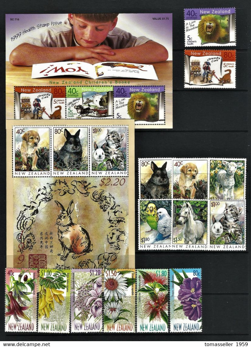 New  Zealand- 15 !!! Years (1994-2008) sets. Almost 250-issues.MNH