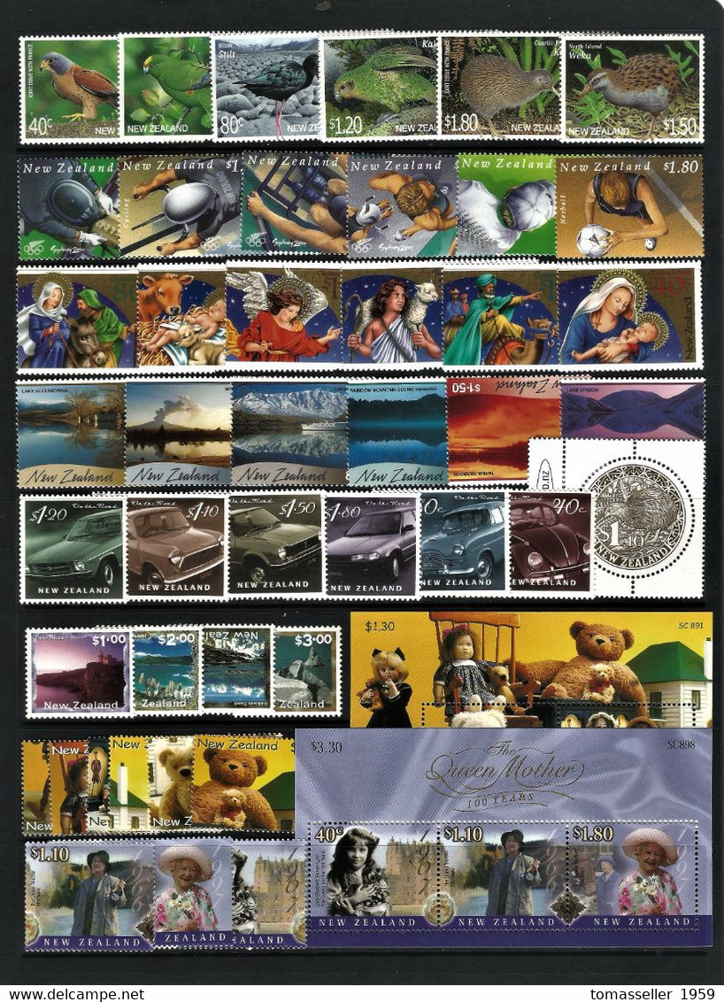 New  Zealand- 15 !!! Years (1994-2008) sets. Almost 250-issues.MNH