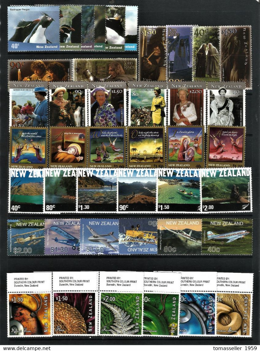 New  Zealand- 15 !!! Years (1994-2008) sets. Almost 250-issues.MNH