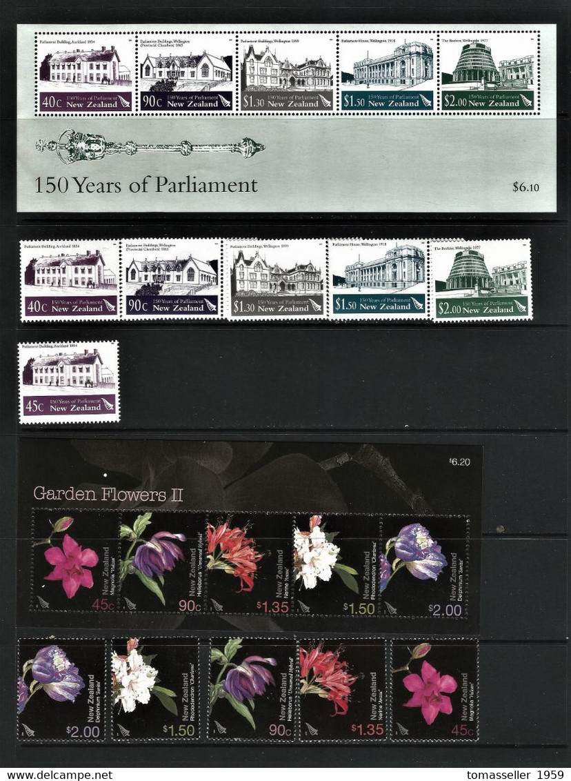 New  Zealand- 15 !!! Years (1994-2008) sets. Almost 250-issues.MNH