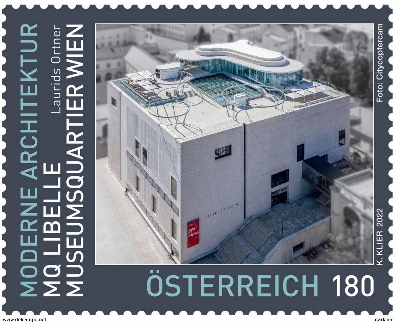 Austria - 2022 - Vienna Museum Quarter - MQ Libelle Rooftop On Leopold Museum - Mint Stamp - Neufs