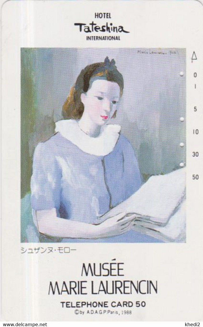 RARE TC JAPON / 110-46692 - PEINTURE FRANCE - MARIE LAURENCIN - PAINTING JAPAN Phonecard 1898 - Pintura