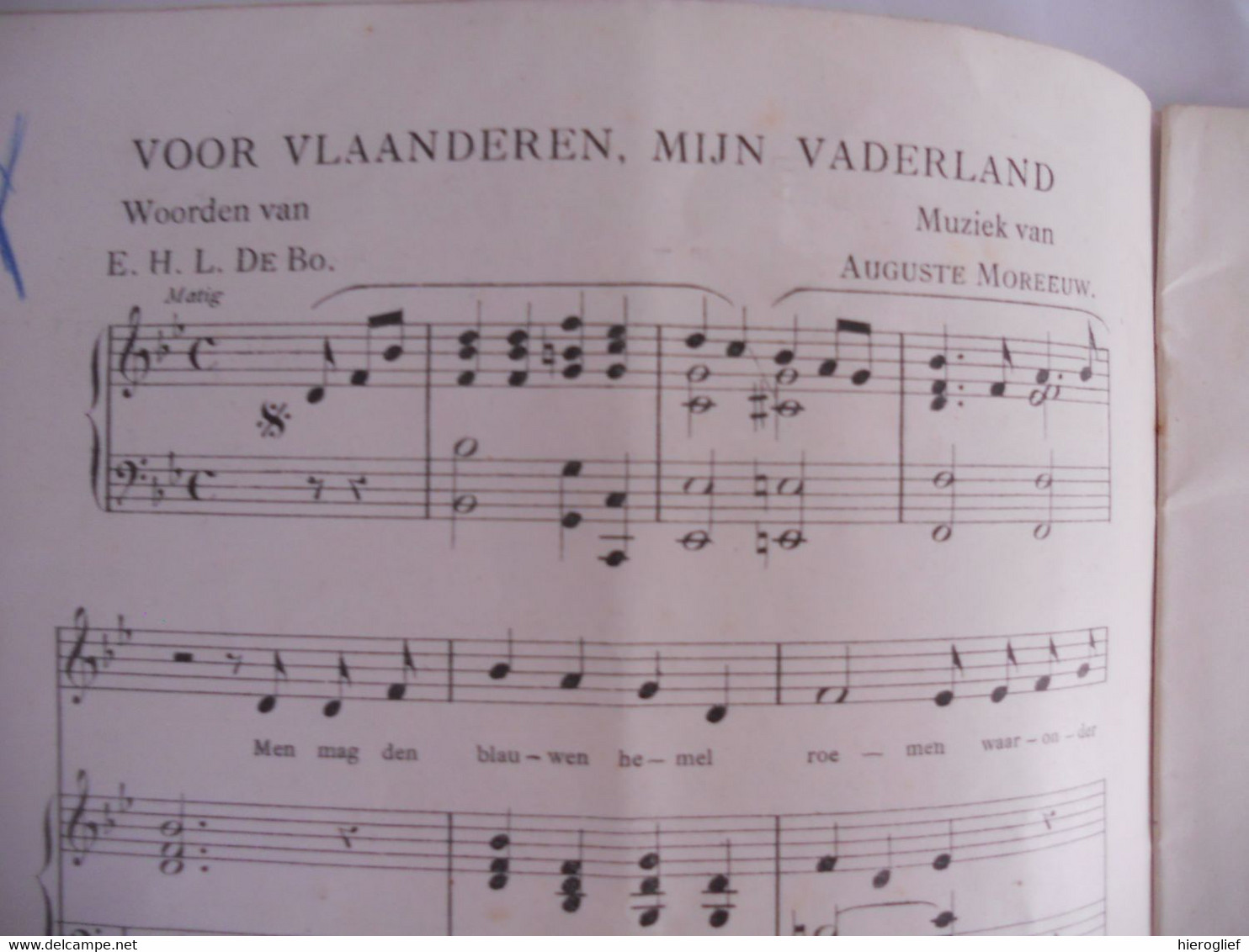 Twaalf Vlaamsche Liederen - Muziek Van Auguste Moreeuw Brugge Muziek Tekst De Bo Kesteman Veurne Devos Zang Vlaanderen - Antiguos