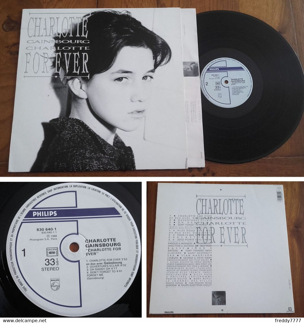 RARE French LP 33t RPM (12") CHARLOTTE GAINSBOURG «Charlotte For Ever» (2 Duets W/ Serge Gainsbourg, 1986) - Collectors