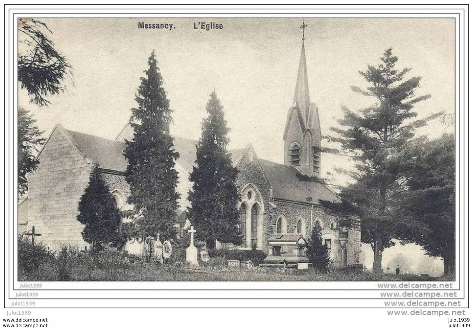 MESSANCY ..-- L ' Eglise . Vers VADOUVILLE ( Melle Lucette NICOLAS ) . Voir Verso . - Messancy