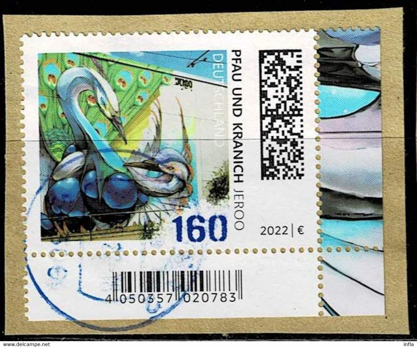 Bund 2022,Michel# 3667 O Street Art: Pfau Und Kranich - Used Stamps