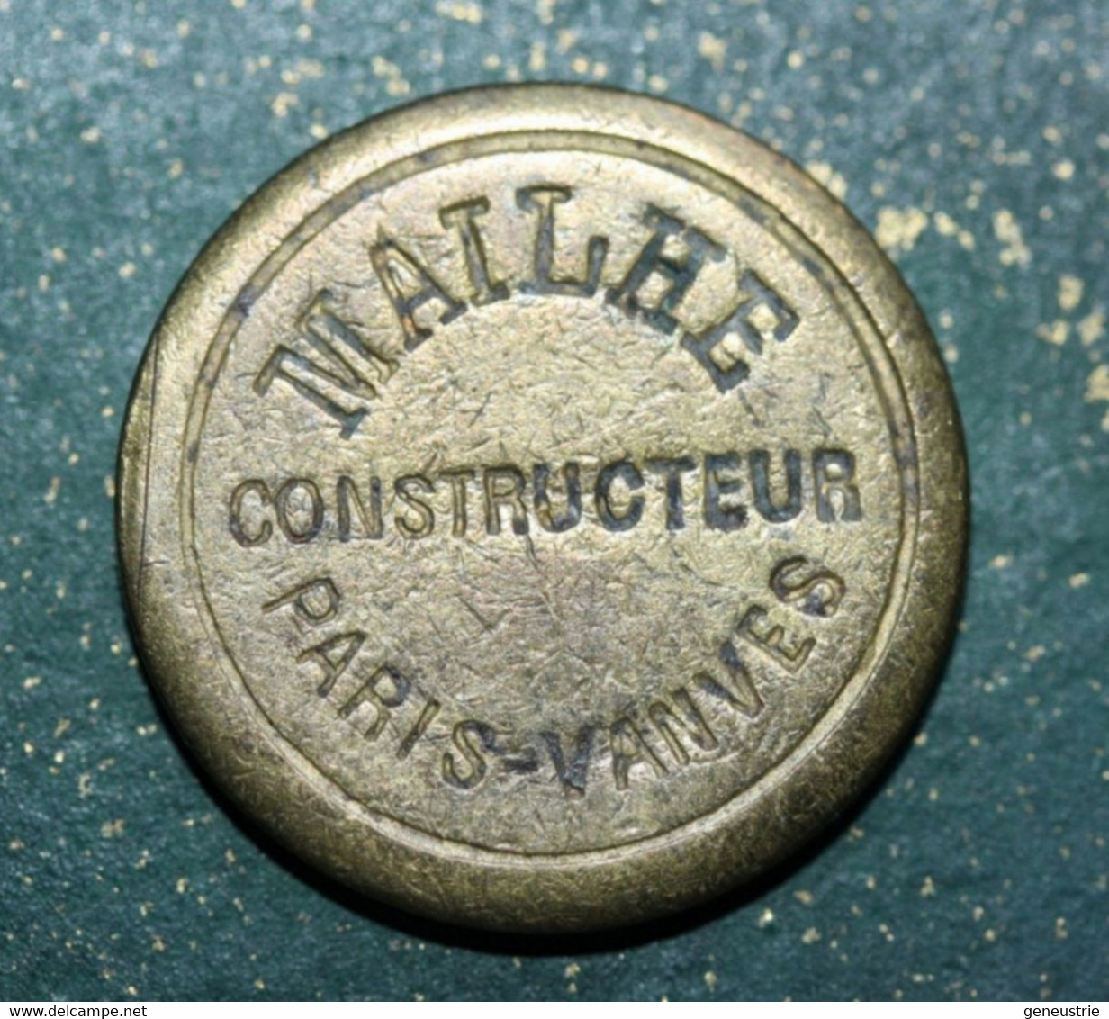 Jeton Uniface De Nécessité Ou D'atelier "Mailhé Constructeur - Paris - Vanves"  French Emergency Token - Monétaires / De Nécessité