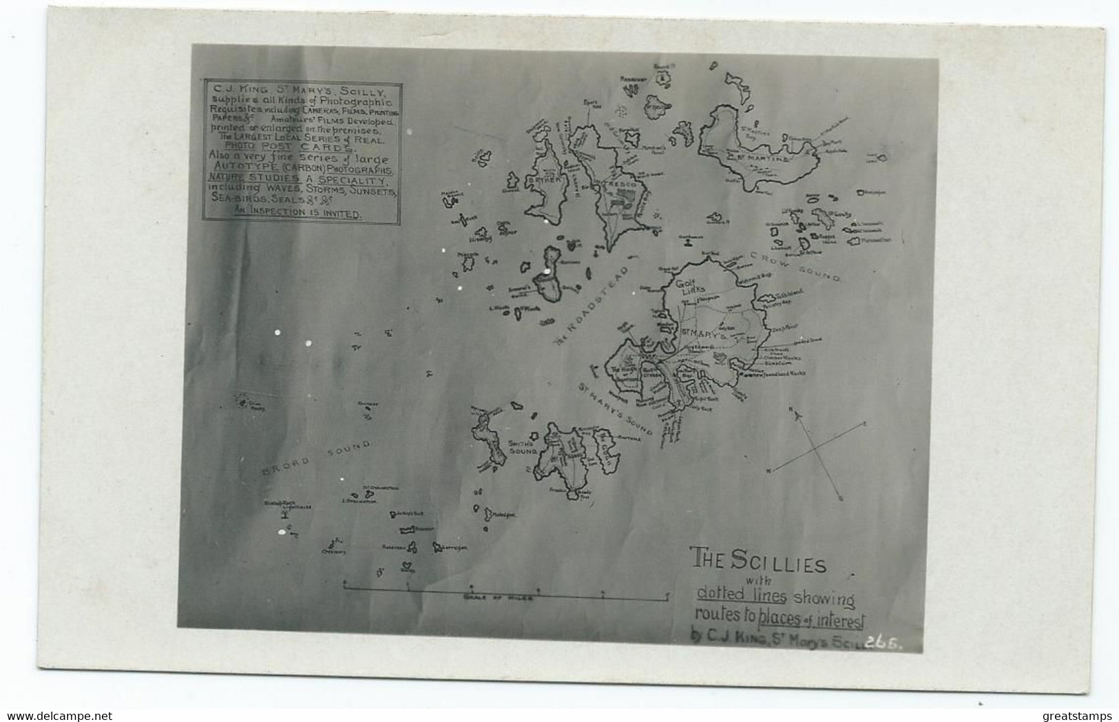 Postcard Rp Scilly Isles Map Of Islands .  Rp 83. Original Unused - Scilly Isles