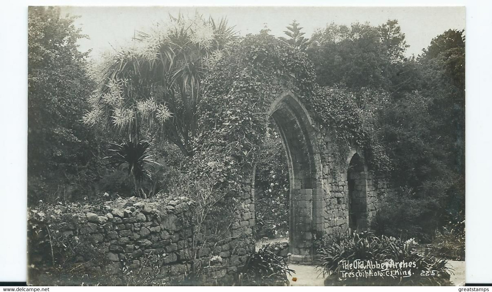 Postcard Rp Scilly Isles Old Abbey Arches Tresco . Original Unused - Scilly Isles
