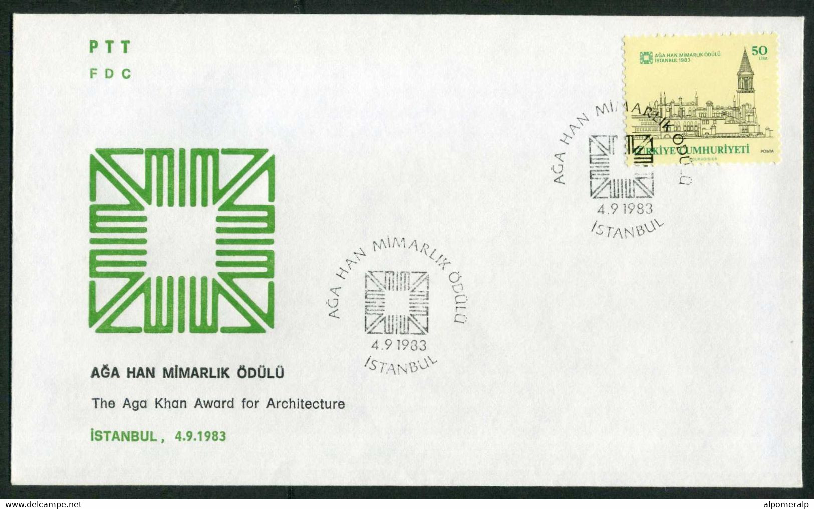 Türkiye 1983 The Aga Khan Award For Architecture, Topkapi Palace, Istanbul | Architect Mi 2651 FDC - Lettres & Documents